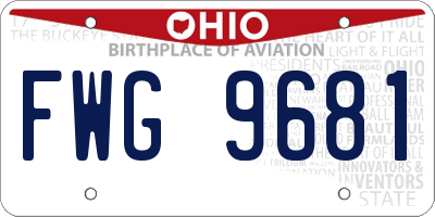 OH license plate FWG9681