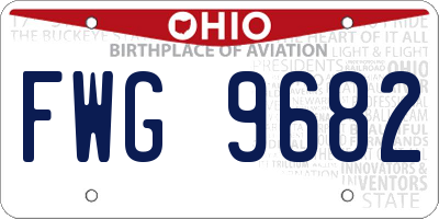 OH license plate FWG9682