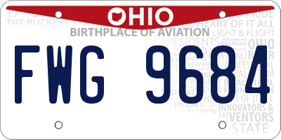 OH license plate FWG9684