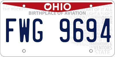 OH license plate FWG9694