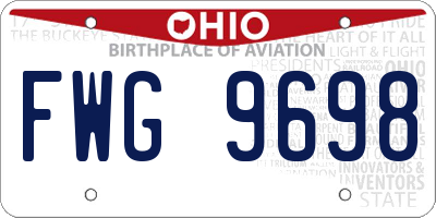 OH license plate FWG9698