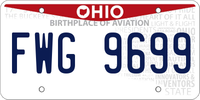 OH license plate FWG9699