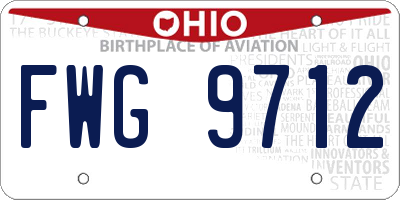 OH license plate FWG9712