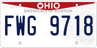 OH license plate FWG9718
