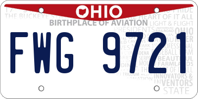 OH license plate FWG9721
