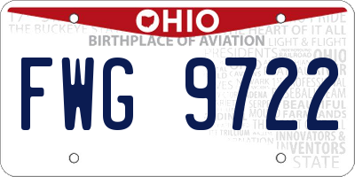OH license plate FWG9722
