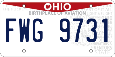 OH license plate FWG9731