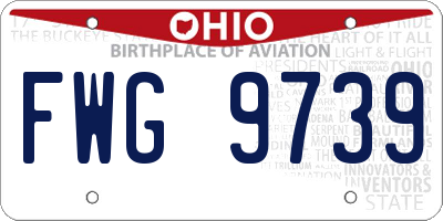 OH license plate FWG9739