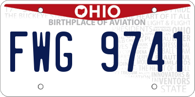 OH license plate FWG9741