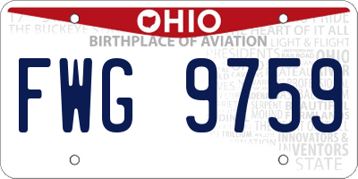 OH license plate FWG9759
