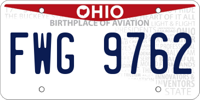 OH license plate FWG9762