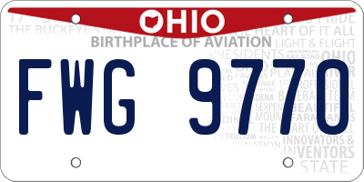 OH license plate FWG9770