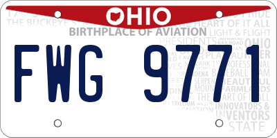 OH license plate FWG9771