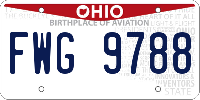 OH license plate FWG9788