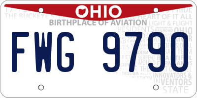 OH license plate FWG9790