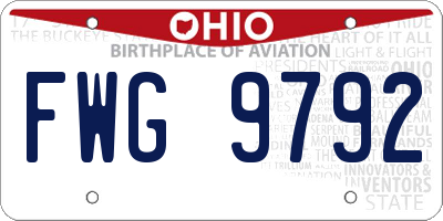 OH license plate FWG9792