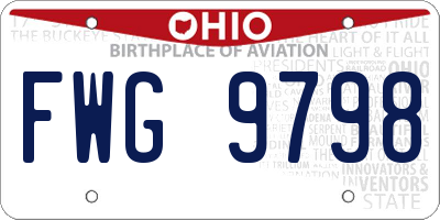 OH license plate FWG9798