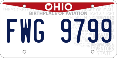 OH license plate FWG9799