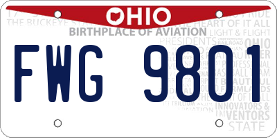 OH license plate FWG9801