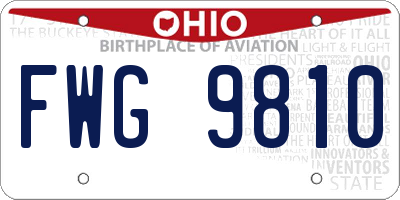 OH license plate FWG9810