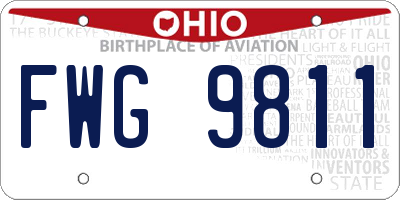 OH license plate FWG9811