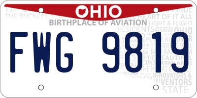 OH license plate FWG9819