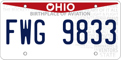OH license plate FWG9833