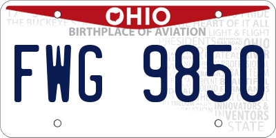 OH license plate FWG9850