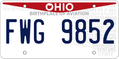 OH license plate FWG9852