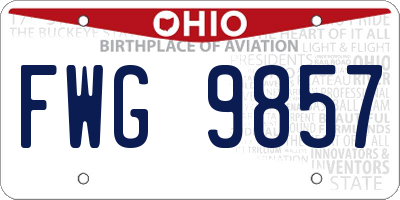OH license plate FWG9857
