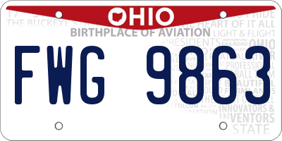 OH license plate FWG9863