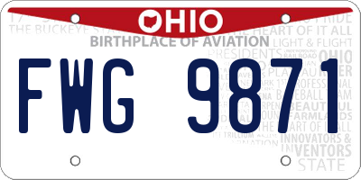 OH license plate FWG9871