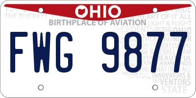 OH license plate FWG9877