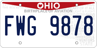 OH license plate FWG9878