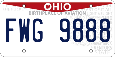 OH license plate FWG9888