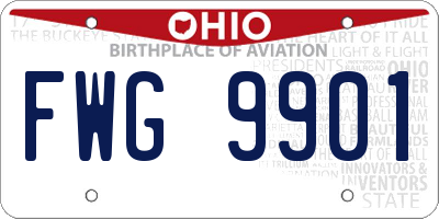 OH license plate FWG9901