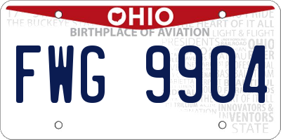 OH license plate FWG9904