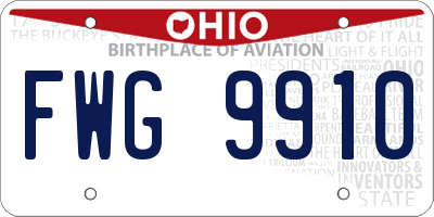 OH license plate FWG9910