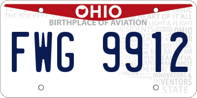 OH license plate FWG9912