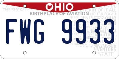 OH license plate FWG9933