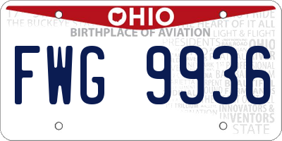 OH license plate FWG9936