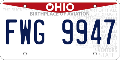 OH license plate FWG9947