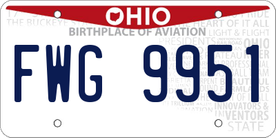 OH license plate FWG9951
