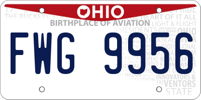 OH license plate FWG9956