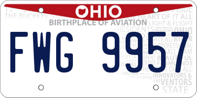 OH license plate FWG9957