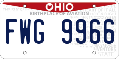 OH license plate FWG9966