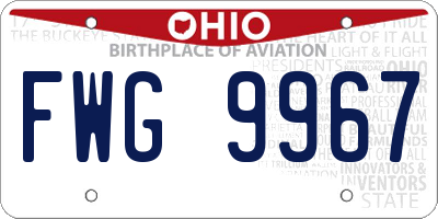 OH license plate FWG9967