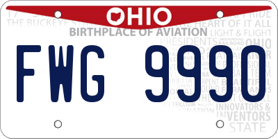 OH license plate FWG9990
