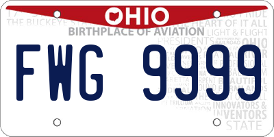 OH license plate FWG9999