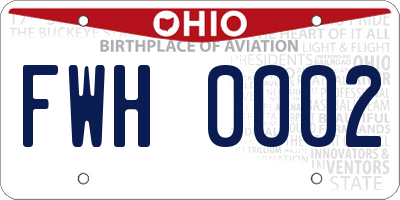 OH license plate FWH0002
